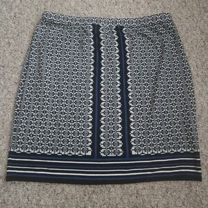 Max Studio Black and White Geometric Pencil Skirt
